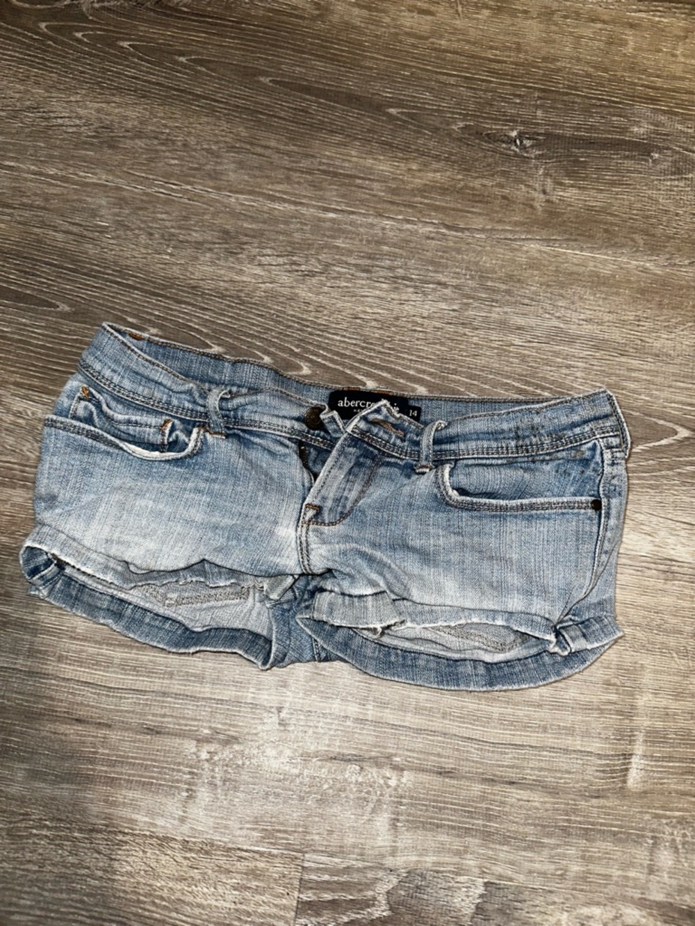 Abercrombie Kids y2k Light Blue Denim Cutoff Shorts